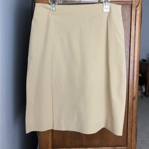 Anthropologie cream tan side zip skirt size 6